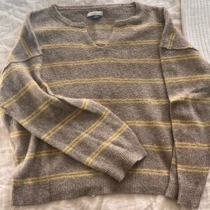 American Eagle beige stripe knit sweater - women’s medium